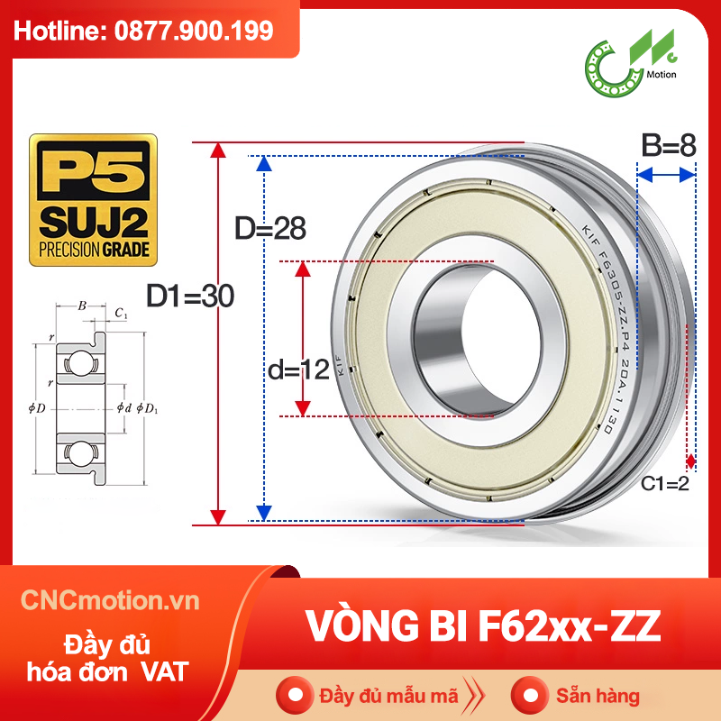 Vòng bi F62xx mặt bích