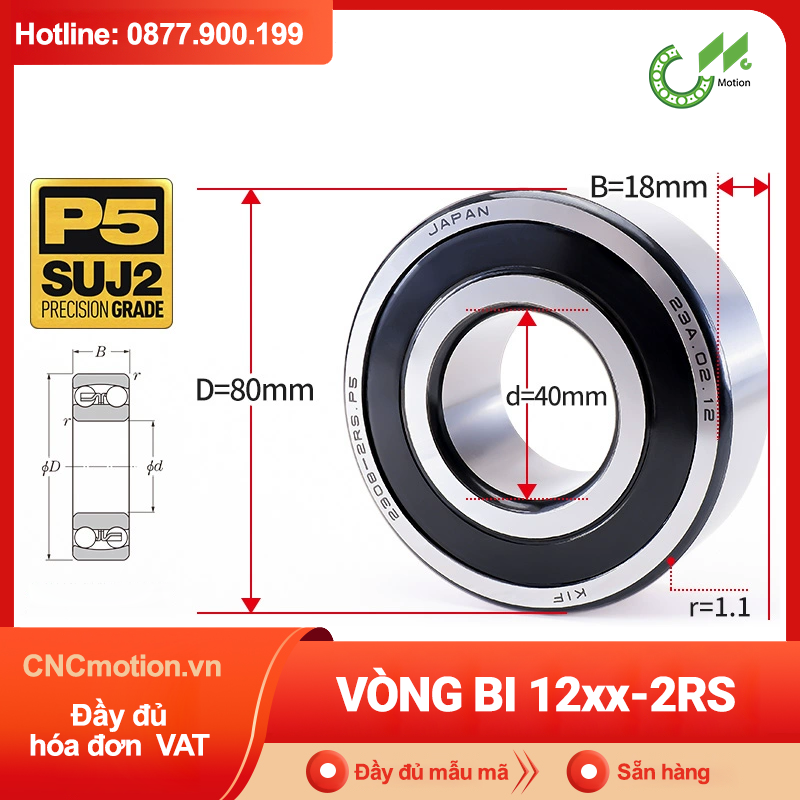 Vòng bi tự lựa 12xx-2RS