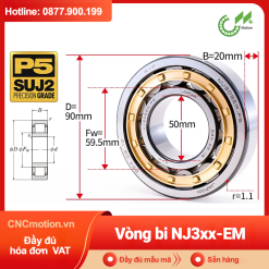 Vòng bi đũa - bạc đạn đũa trụ NJ30x