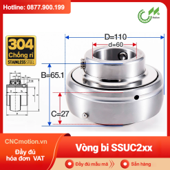 Vòng bi gối Inox 304 SSUC2xx