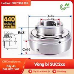 Vòng bi gối Inox 440C SUC2xx