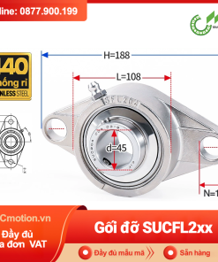 Gối đỡ vòng bi Inox 440C SUCFL 2xx