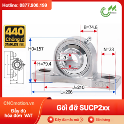 Gối đỡ vòng bi Inox 440C SUCP 2xx