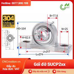 Gối đỡ vòng bi Inox 304 SSUCP 2xx
