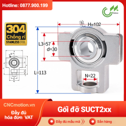Gối đỡ vòng bi Inox 304 SSUCT 2xx