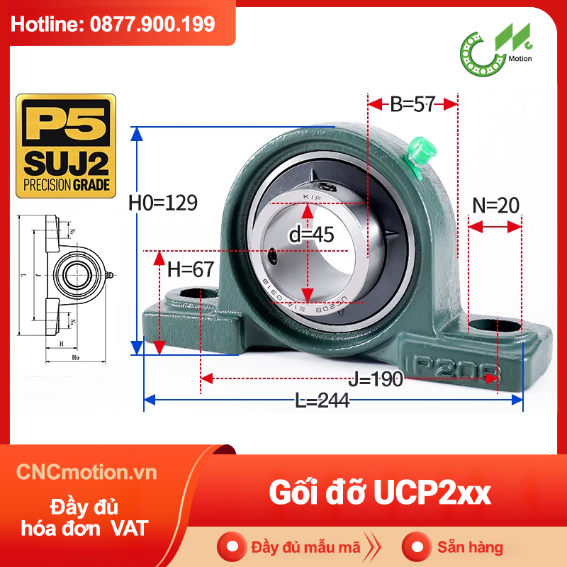 Gối đỡ vòng bi UCP3xx