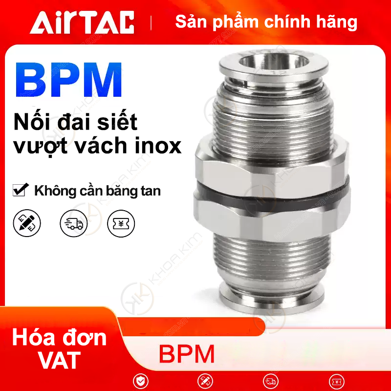 Nối nhanh Inox BPM airtac