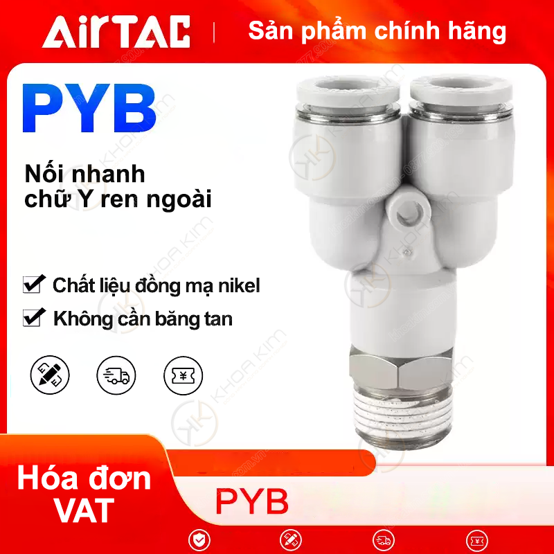 Nối nhanh PYB airtac chính hãng