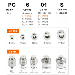 Nối nhanh PC-S - Airtac chính hãng 8 003 PC S anh sp 3 003 PC S anh sp 3 Nối nhanh PC-S - Airtac chính hãng