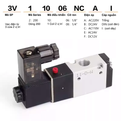 008 3vxxx 8 Van điện từ 3V 1coil 3/2 - 3v110 3v210 3v310