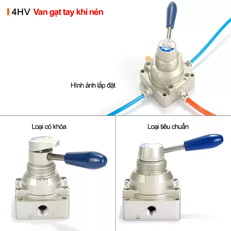 Van gạt tay 4HV - Airtac chính hãng 10 008 4HV 2 008 4HV 2 Van gạt tay 4HV - Airtac chính hãng