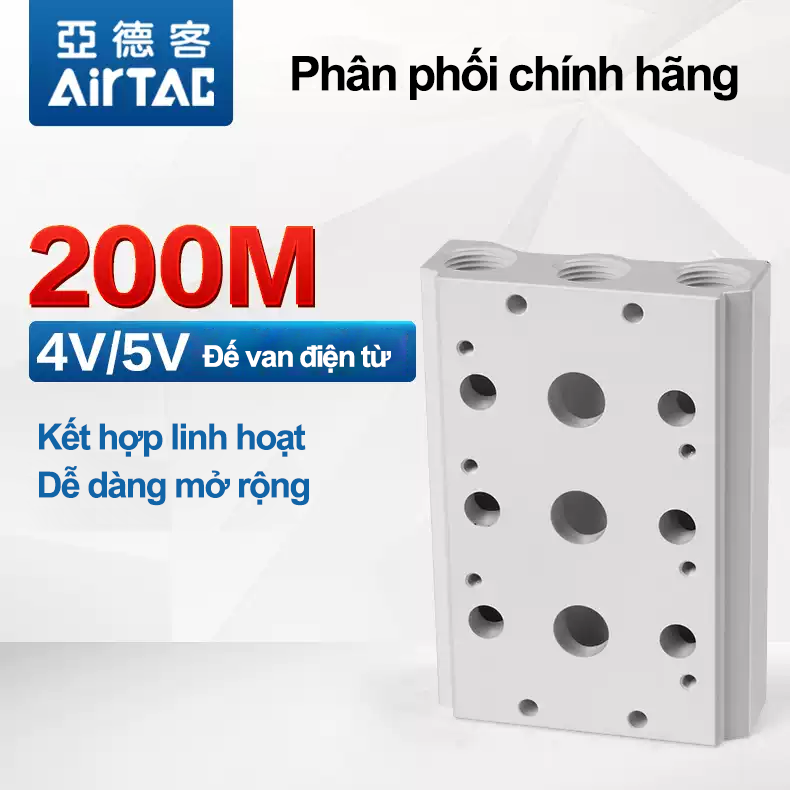 008 4V 100M 2 copy Đế van điện từ 4V-5V - 4V100M 4V200M 4V300M 4V400M