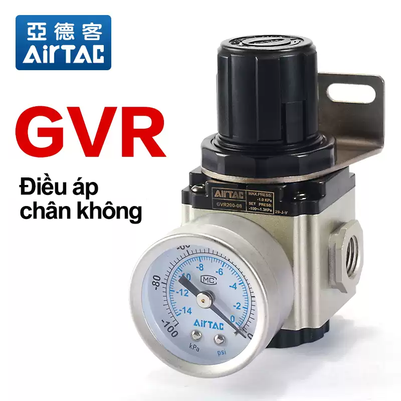Điều áp chân không GVR - Airtac chính hãng 10 008 GVR 4 008 GVR 4 Điều áp chân không GVR - Airtac chính hãng