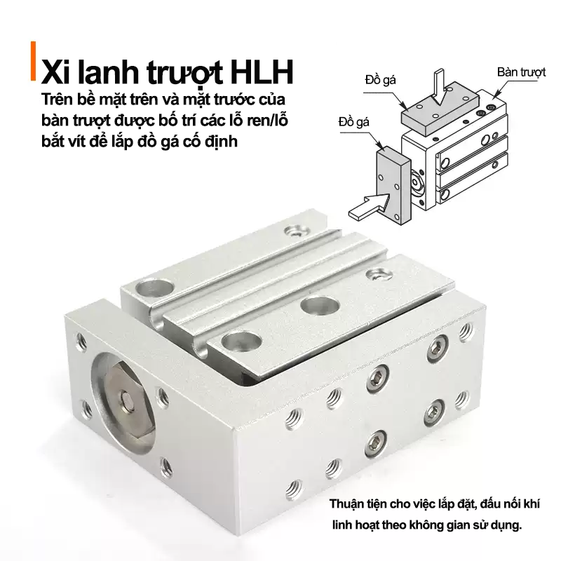 Xi lanh HLH - Airtac chính hãng 10 008 HLH 1 008 HLH 1 Xi lanh HLH - Airtac chính hãng