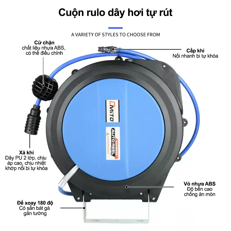 Cuộn dây hơi Rulo tự rút Mito