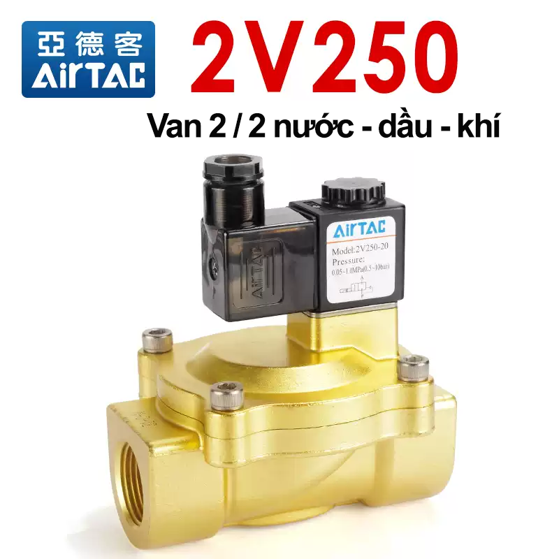 Van 2V Airtac chính hãng - 2V130 2V250 3 008 2V 2 008 2V 2 Van 2V Airtac chính hãng - 2V130 2V250