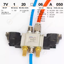 008 7vxxx 1 copy 1 Van điện từ 7V-2 coil 5/3 - 7V0530 7v130 7v230